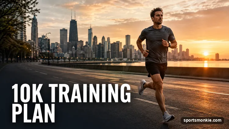 A 10-week 10K training plan schedule with easy runs, intervals, tempo runs and a long run