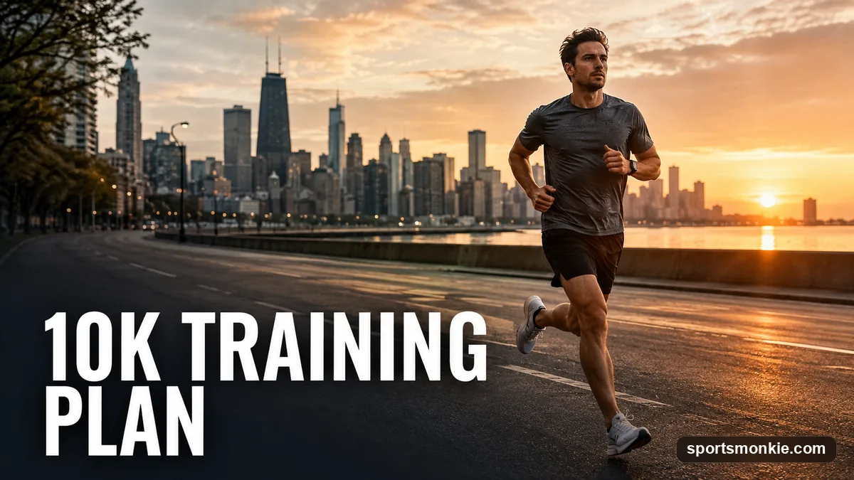 A 10-week 10K training plan schedule with easy runs, intervals, tempo runs and a long run