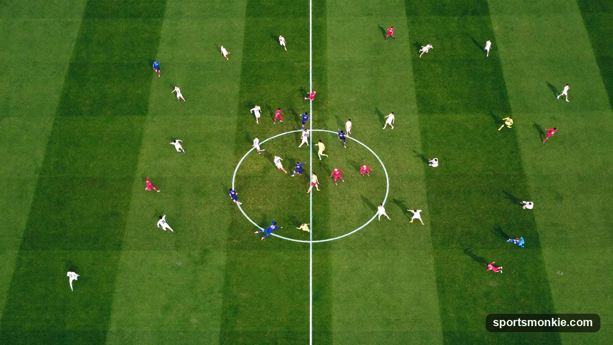 Diagram of the 3-4-3 soccer formation showing a back three, midfield four with wing-backs, and a front three
