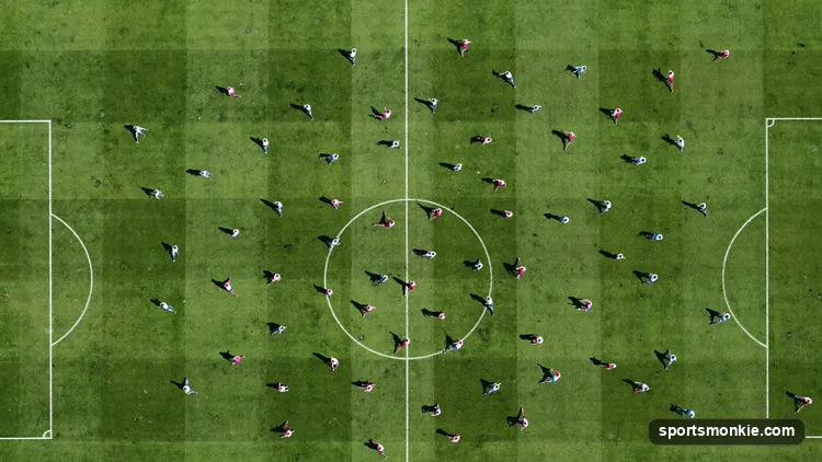 Diagram-style illustration of the 4-2-2-2 football formation showing four defenders, a double pivot, two attacking midfielders and two strikers forming the magic box