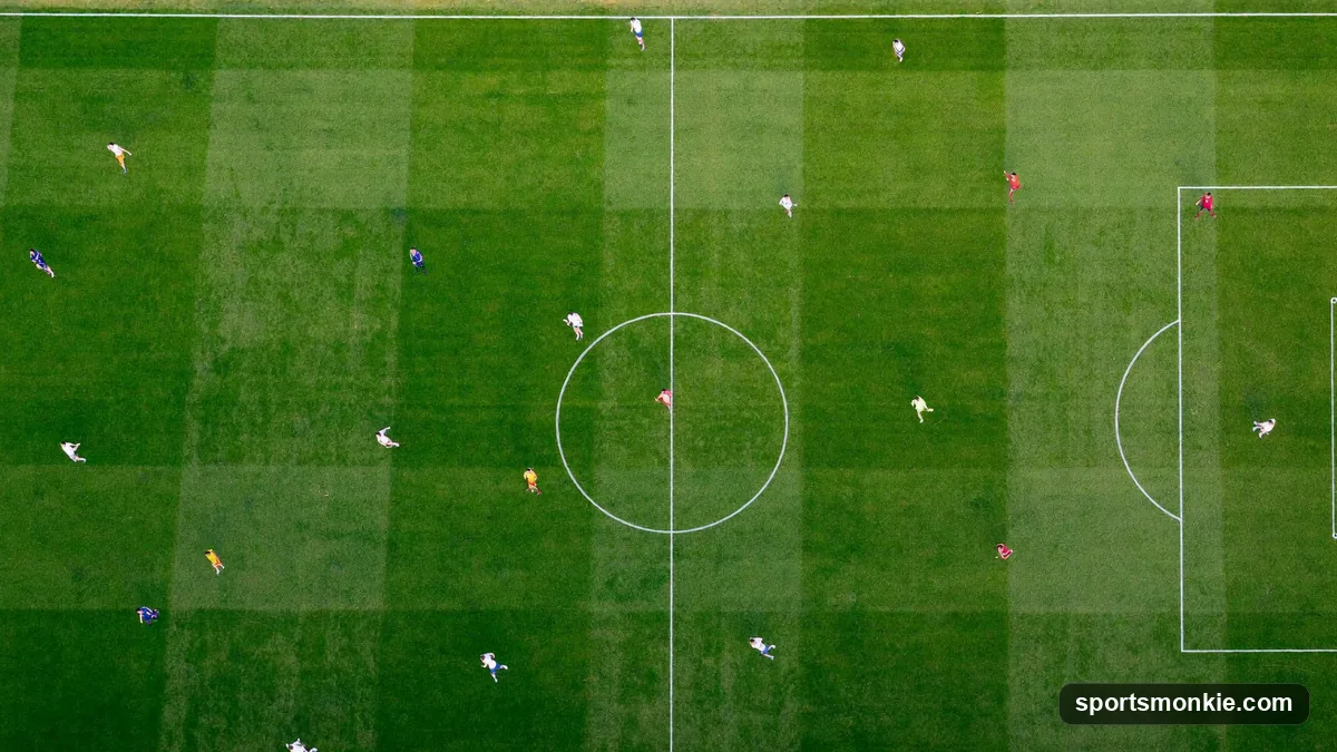Tactical diagram of the 4-3-3 football formation showing back four, midfield three, and front three