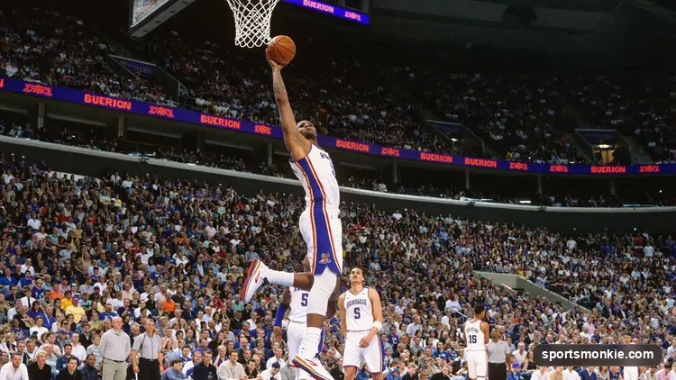 NBA player shooting a jump shot with a clean follow-through