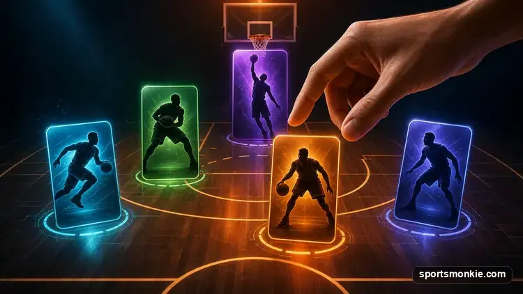Basketball draft board graphic showing player position categories