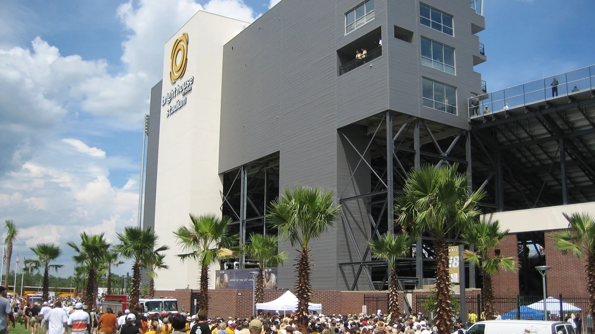 File photo from 15 September 2007: the exterior of UCF's on-campus stadium, now the Acrisure Bounce House, on its opening day. It was not taken at the BYU game and does not show the chants.