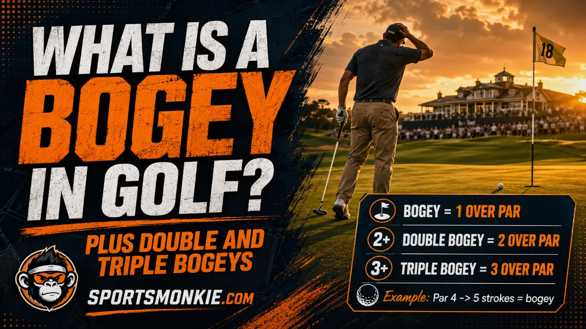 Golfer on the green reading a putt, illustrating bogey scoring in golf