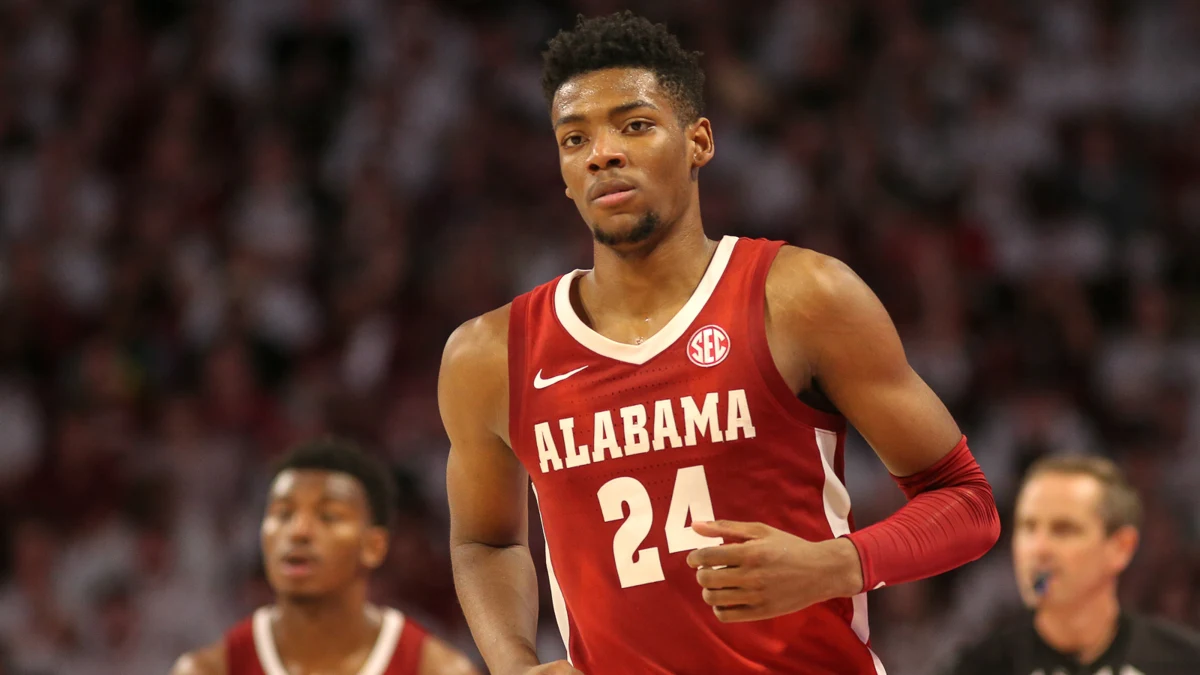 File photo from February 22, 2023: Brandon Miller playing for Alabama before he was drafted second overall by Charlotte. It predates his Hornets career and does not show the extension signing.