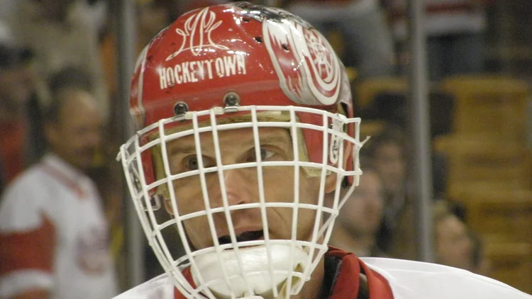 File photo from 2 February 2008: Dominik Hasek in goal for the Detroit Red Wings against Boston. It was not taken at any CAS hearing and does not show the ruling or the tournaments it covers.
