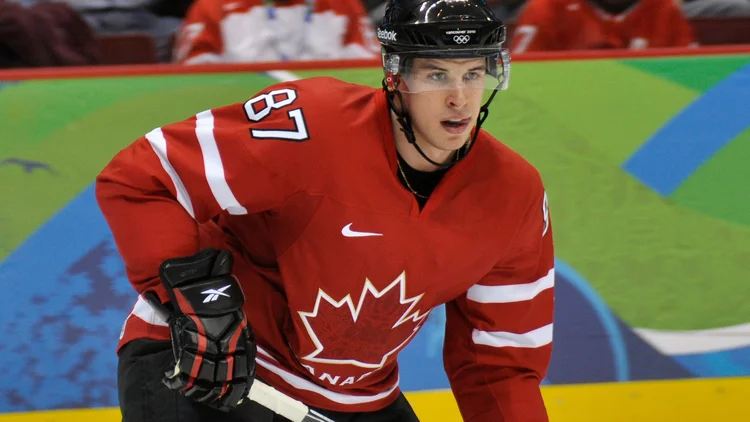 File photo from February 2010: Sidney Crosby in a Team Canada jersey at the Vancouver Olympics. It was not taken at the Penguins game on Saturday.