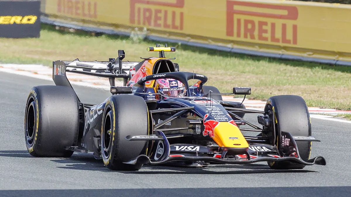 Liam Lawson driving the Oracle Red Bull Racing car at the 2026 Dutch Grand Prix at Zandvoort, August 2026. Red Bull Advanced Technologies is one of the sister-company divisions directly affected by the new rules.
