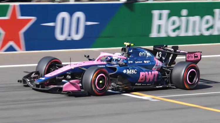 File photo from March 14, 2026: Franco Colapinto's Alpine A526 under the current Formula 1 regulations at the Chinese Grand Prix in Shanghai, the generation of car the 2027 fuel changes are being designed around. It does not show a 2027 or 2028 car.