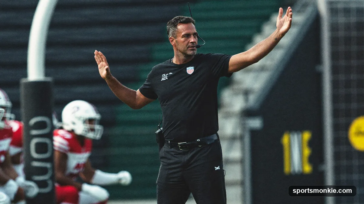 Football coach's clipboard and six roster cards representing Flawless Six draft strategy
