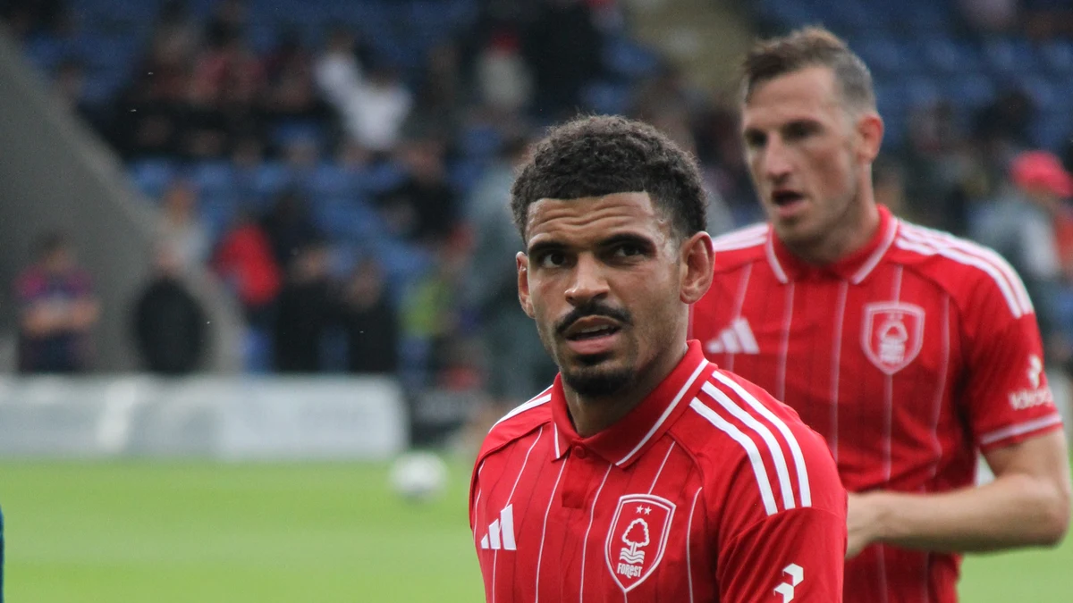 File photo from July 2025: Morgan Gibbs-White in a Nottingham Forest shirt during a pre-season friendly. It was not taken at Friday's Ipswich match. Licensed under CC0 1.0.