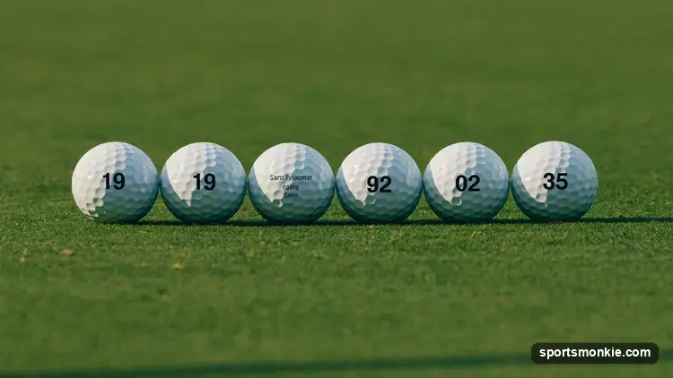 Chart of golf balls arranged by compression rating from soft to firm