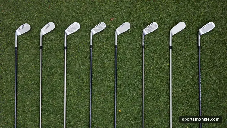 A golf club distances chart comparing driver to wedge yardages across skill levels