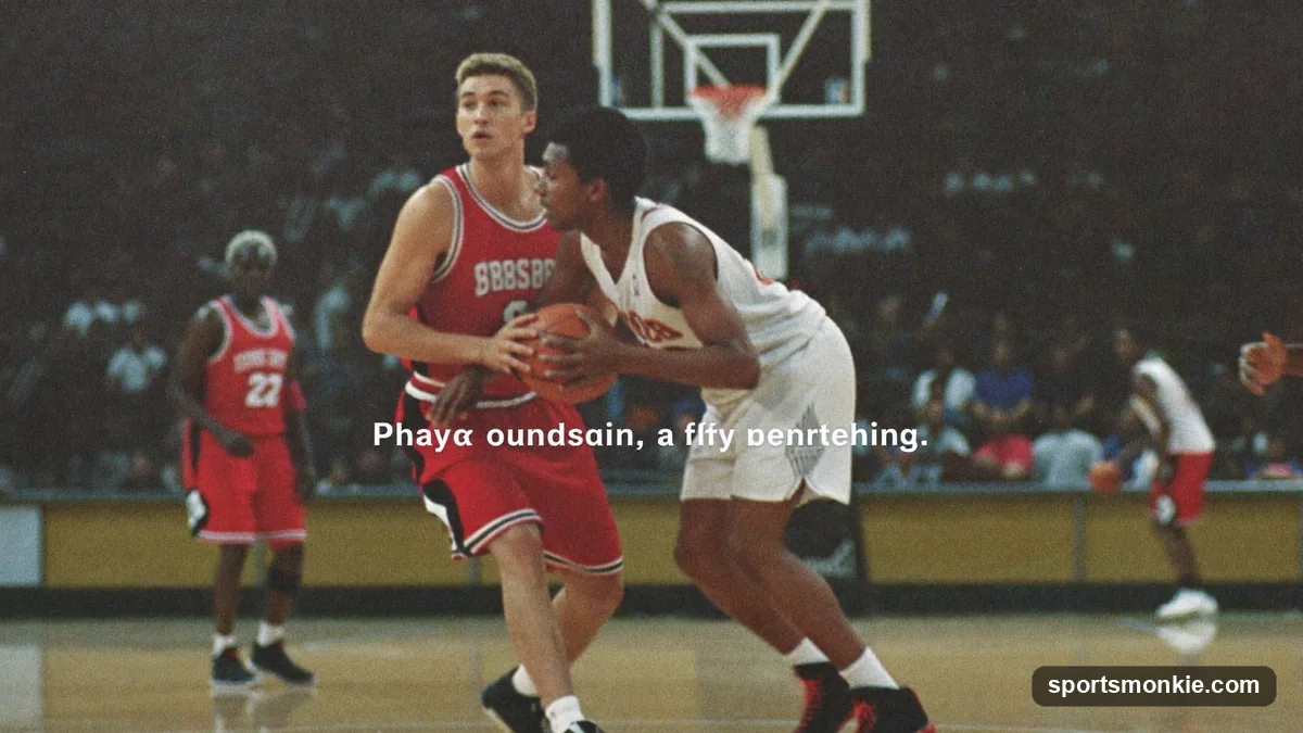 Basketball defenders showing help side positioning with one foot in the lane while guarding a drive to the basket
