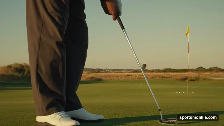 Golfer being fitted for clubs using a launch monitor at an indoor fitting studio