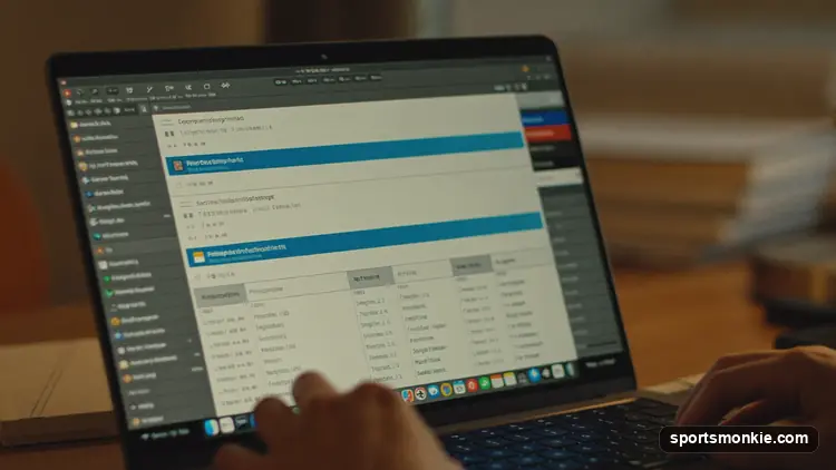 Fantasy football manager reviewing a draft board with retained keeper players highlighted
