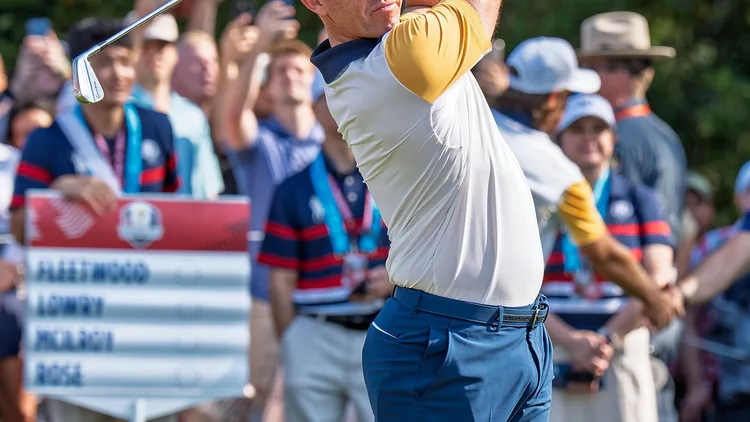 File photo from 23 September 2025: Rory McIlroy during the 2025 Ryder Cup. It does not show the DP World India Championship in Delhi. The 16:9 cropped derivative is offered under the same CC BY-SA 4.0 licence.