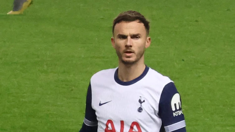 File photo from 12 December 2024: James Maddison in a Tottenham shirt at Rangers. It does not show the Coventry match. CC0 image, no attribution required; credited voluntarily.