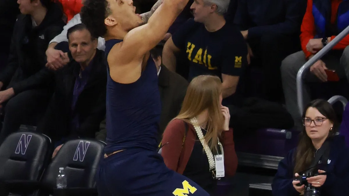 File photo from 11 February 2026: Yaxel Lendeborg in action during his college season, months before his Warriors preseason. It does not show the Lakers game or Luka Doncic.