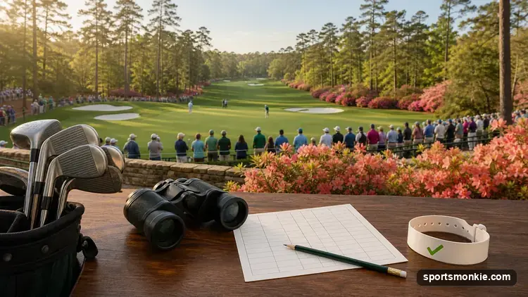 Patrons walking the grounds at Augusta National during Masters Tournament week