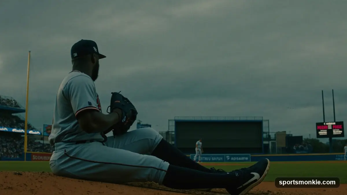 Baseball pitcher on the mound preparing to throw during a game