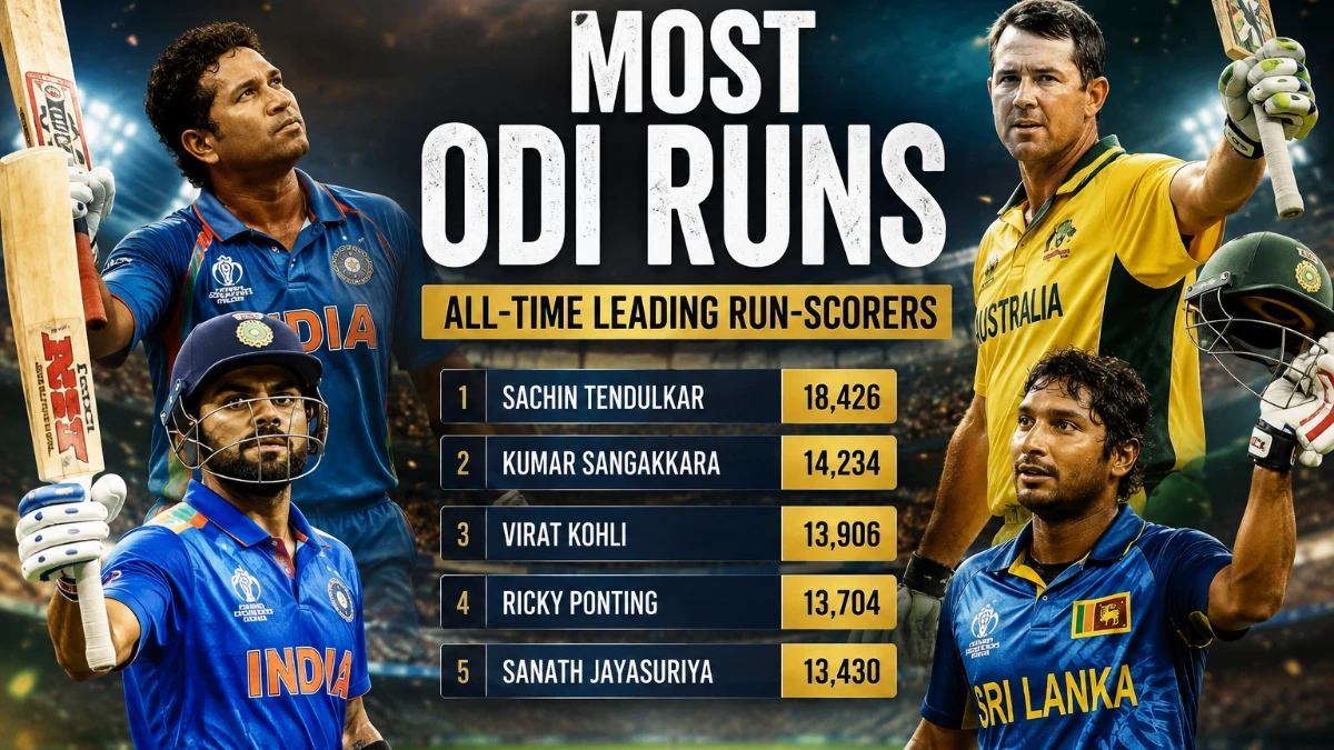 Most ODI Runs in Cricket: All-Time Leading Run-Scorers