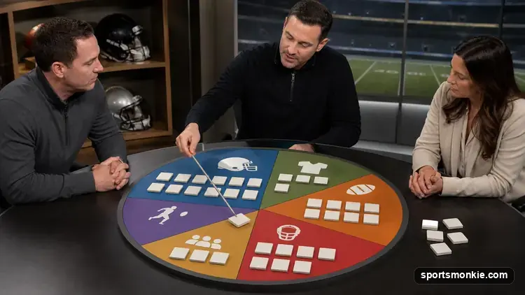 NFL salary cap explained: stadium scoreboard with a football and rising dollar figures representing the 2026 cap number