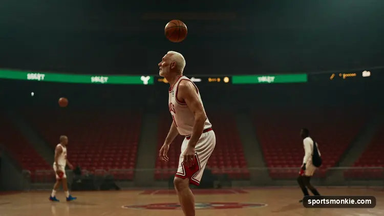 A veteran basketball player resting on the bench during a game