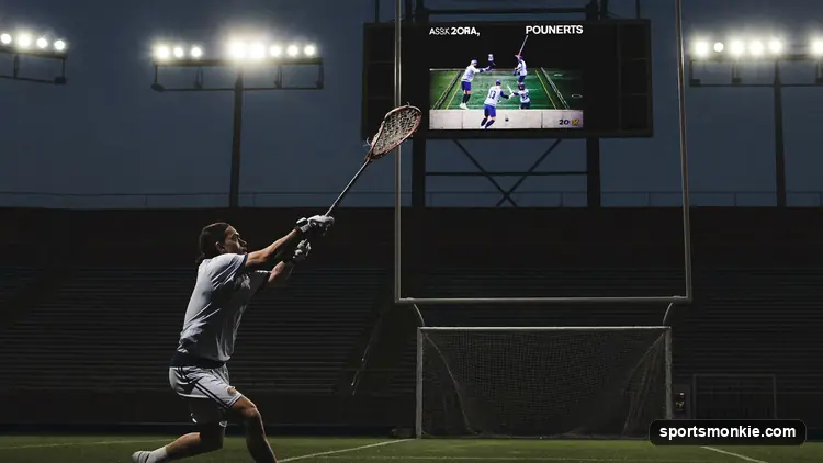 Professional field lacrosse player in motion during a Premier Lacrosse League game