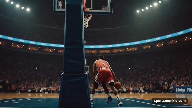 A basketball player posting up with his back to the basket while sealing a defender near the block