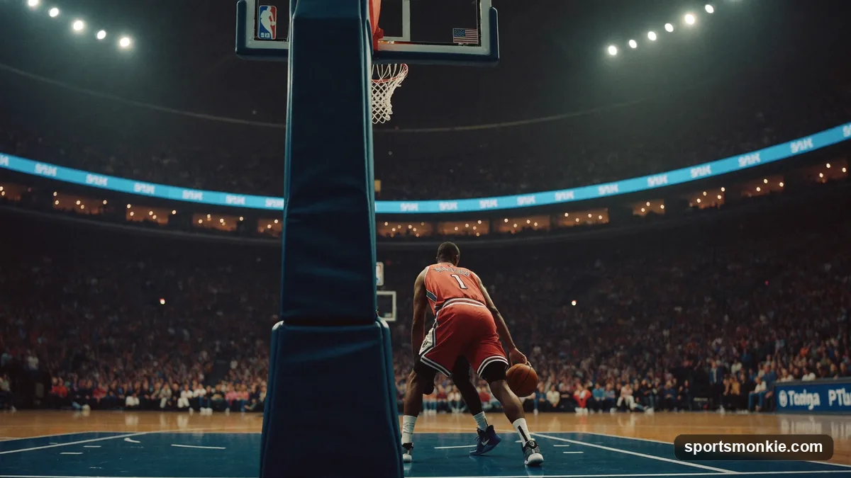 A basketball player posting up with his back to the basket while sealing a defender near the block