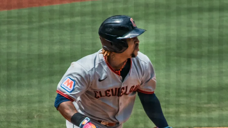 File photo from July 26, 2025: Jose Ramirez of the Cleveland Guardians during a game against Kansas City. It does not show ALCS Game 2 in St. Petersburg.