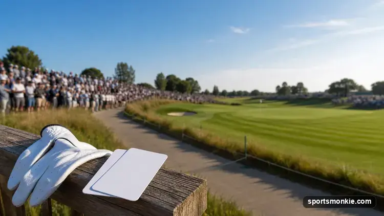 Grandstand seating and fans at a Ryder Cup golf course, representing 2027 Ryder Cup tickets at Adare Manor