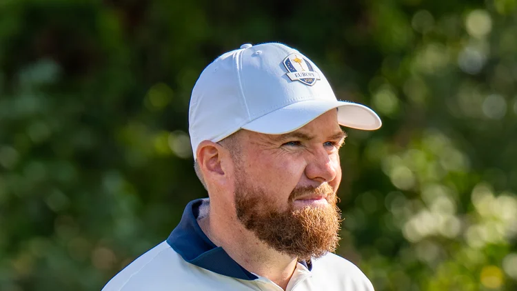 File photo from 23 September 2025: Shane Lowry in a Europe Ryder Cup cap at Bethpage Black. It was not taken at Yas Links and does not show the Abu Dhabi event.