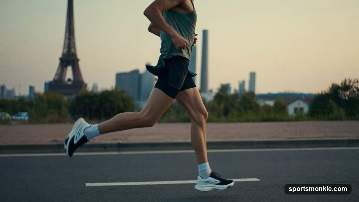A runner holding their lower leg with pain along the inner shinbone from shin splints