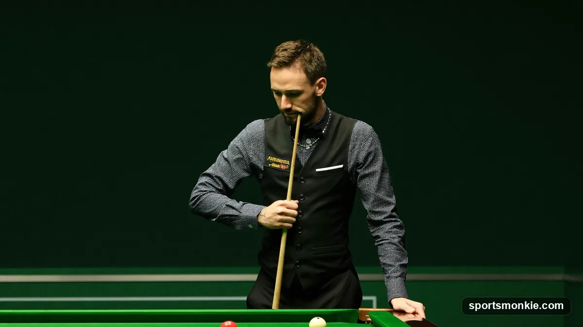 A snooker referee re-spotting a colour after a foul during a frame