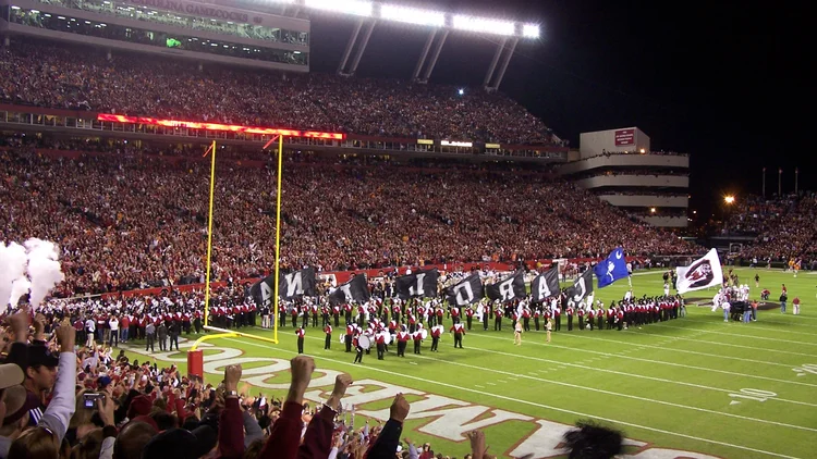 File photo from October 28, 2006: South Carolina takes the field against Tennessee at Williams-Brice Stadium for the pregame entrance. It does not show Saturday's game or the field storm.