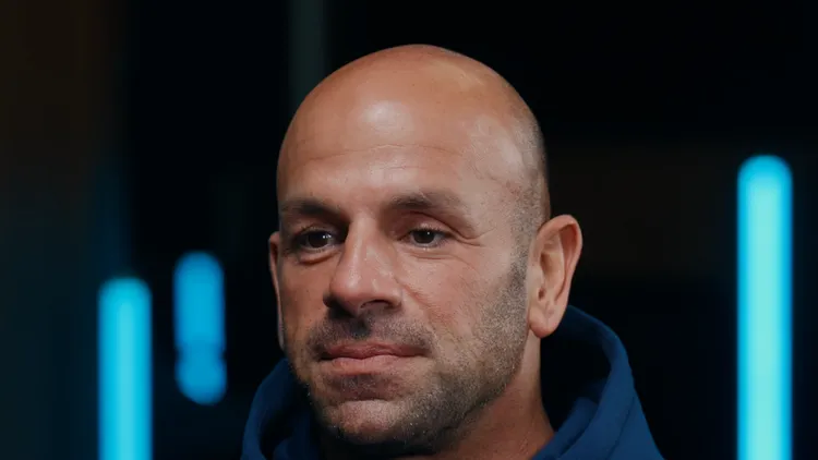 File photo from 29 January 2026: Robert Saleh in his introductory interview as Tennessee Titans head coach. It does not show Friday's interview with the club's chief executive. The cropped derivative is offered under the same CC BY 4.0 licence as the original.
