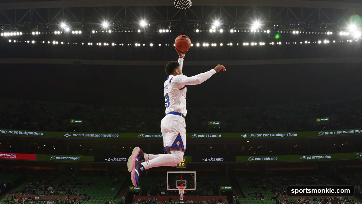 Basketball player shooting, illustrating true shooting percentage (TS%)