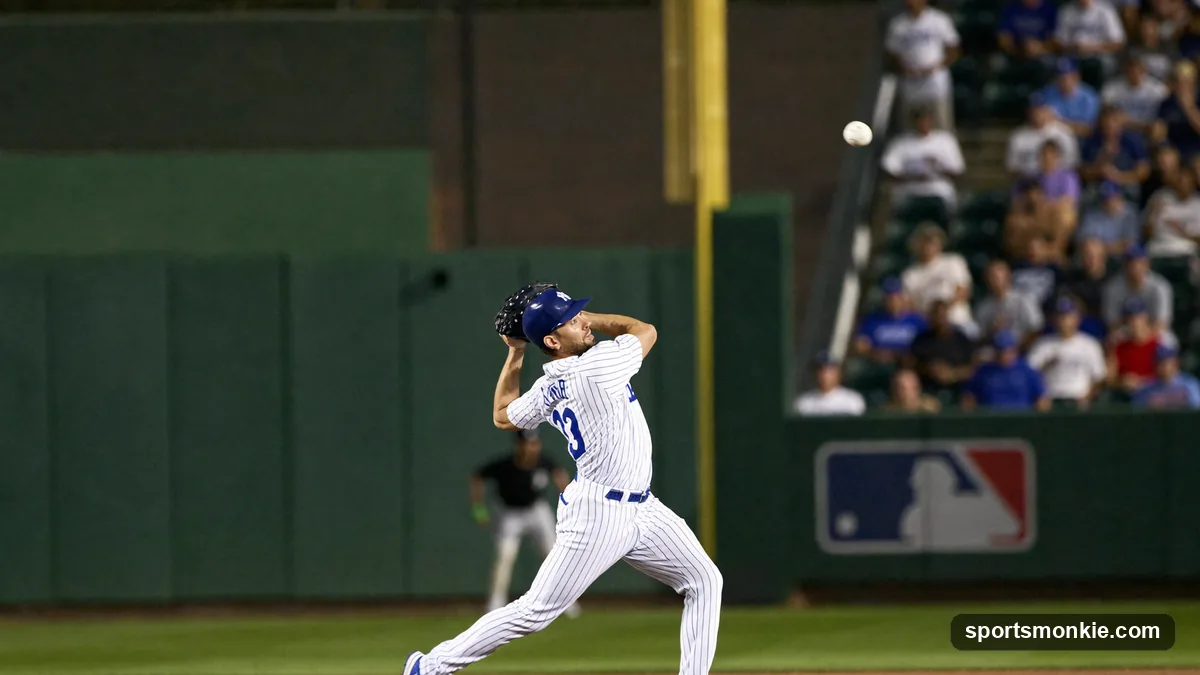 Outfielder calmly camping under a high fly ball, illustrating a can of corn catch in baseball
