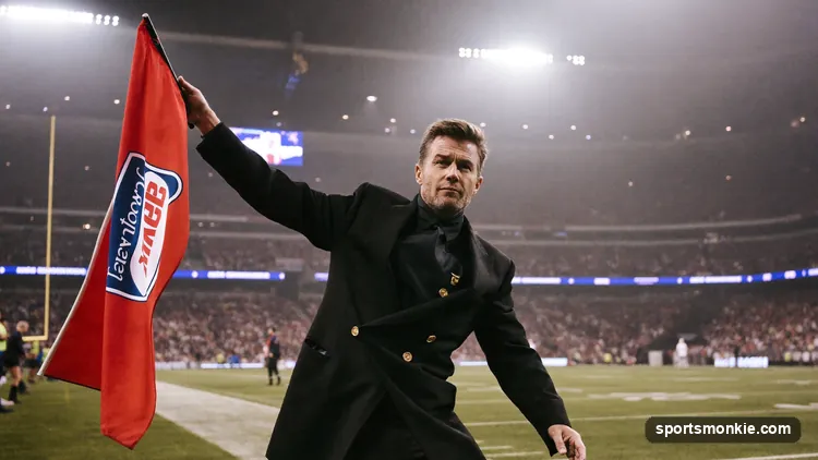 NFL head coach throwing a red challenge flag onto the field during a game