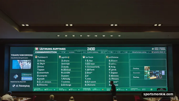 Sportsbook futures board listing championship and award odds for a season