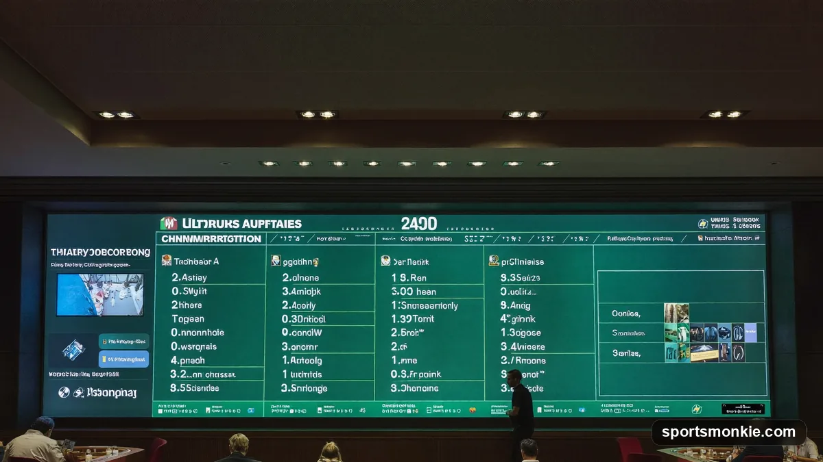 Sportsbook futures board listing championship and award odds for a season
