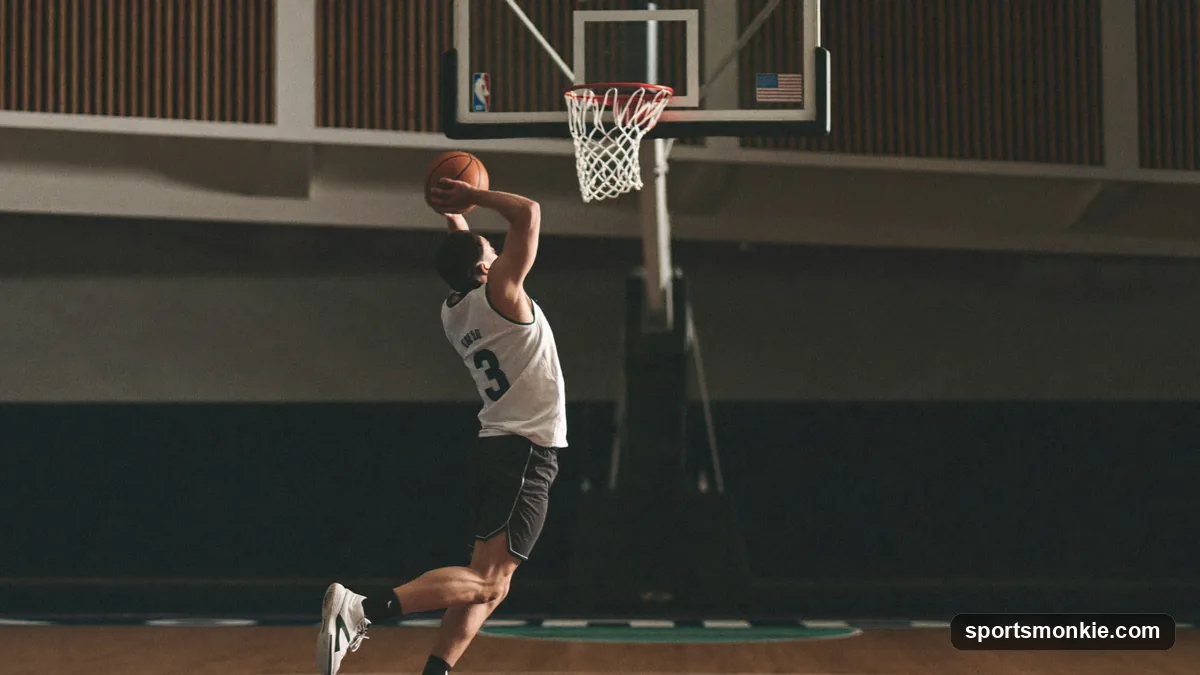 A basketball small forward driving to the basket past a defender on the wing