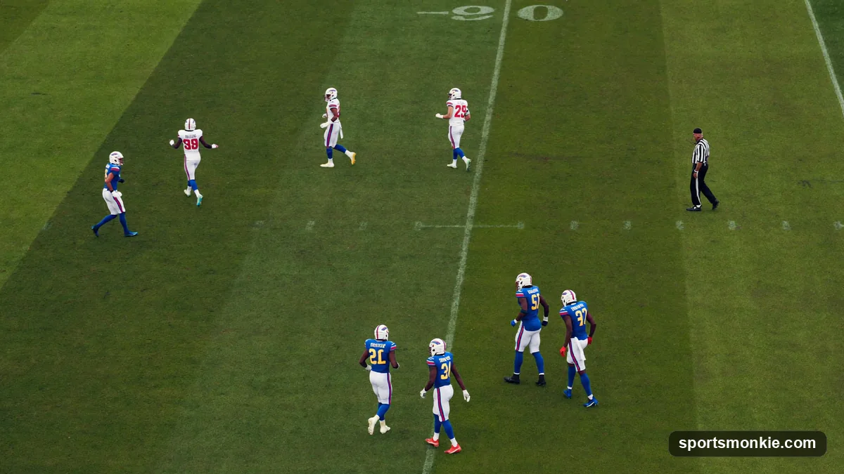 NFL defensive backs and linebackers spread across the field in a zone coverage shell, eyes on the quarterback