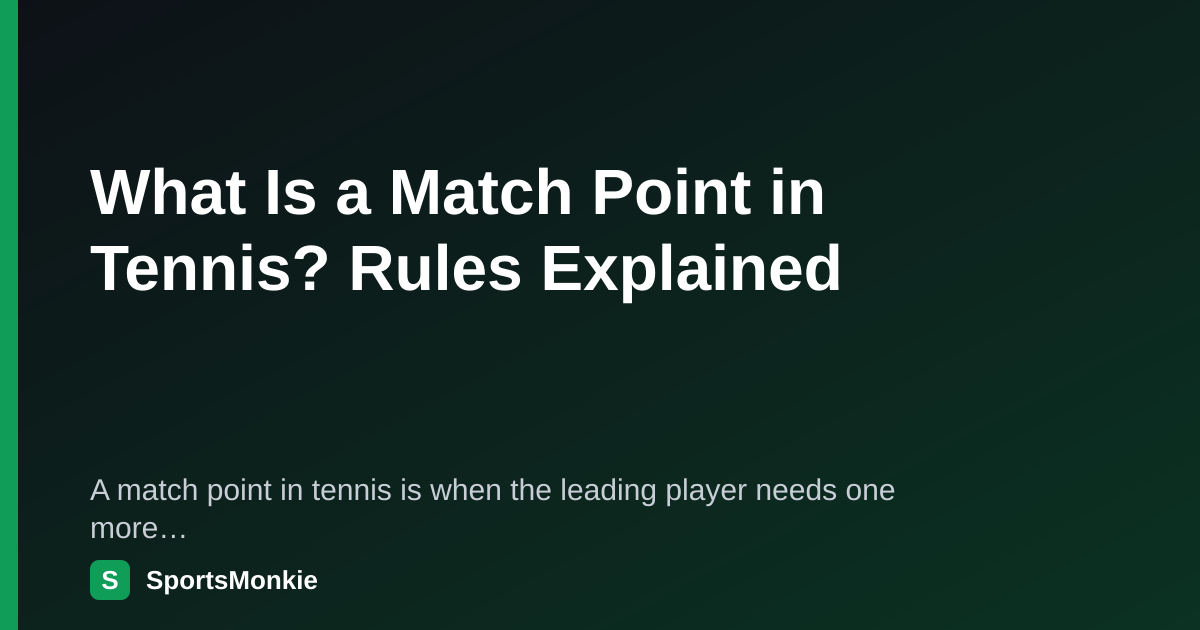 Match Point Spectrum What Is a Match Point in Tennis? Rules Explained
