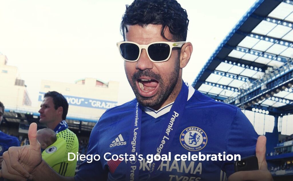 Diego Costa's goal celebration - Funniest Comedy Fouls Ever Seen