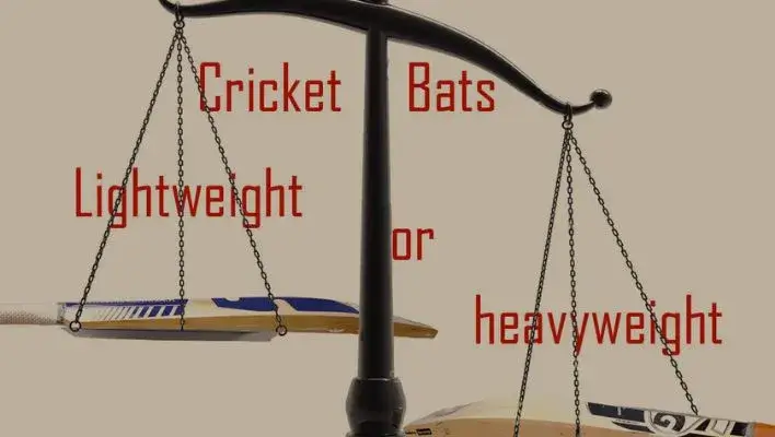Cricket bat being weighed on a scale. Cricketers Bat Weight.