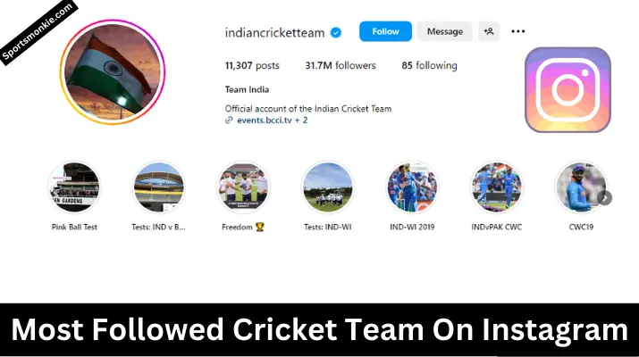 Instagram stats of Indian Cricket Team. Most Followed Cricket Team On Instagram.